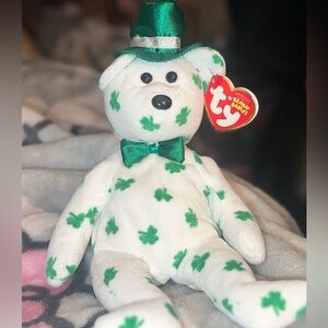 Vintage Ty Beanie Baby - O'Fortune The St Patrick's Day Bear (8.5in)MINT